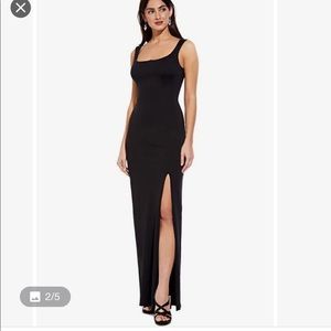 Adrianna Papell Lola Jersey Black Column Dress NWT